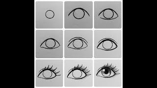 How to draw eyes | step by step | for beginners | Eye Drawing | Realistic | Free hands