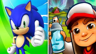 Sonic Dash Vs Subway surfers- Gameplay Speed Battle - Sonic Vs all Bosses Gameplay / iOS - Android