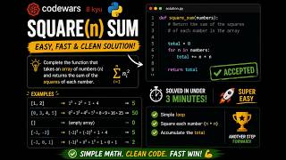 Codewars Square(n) Sum in Python | Beginner Coding Practice