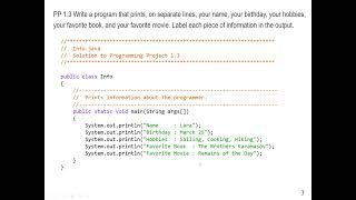 Java Lab 1 - Hands-on: Java programs and codes to print expressions on the screen (console app).