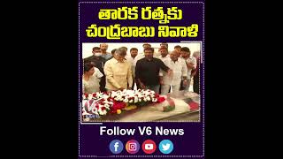 తారక రత్నకు చంద్రబాబు నివాళి  | Chandrababu Tributes To Taraka Ratna |V6 Shorts