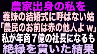 【スカッとする話】農家出身の私を義妹の結婚式に呼ばない姑「農民のお前は赤の他人よw」私が年商７億の社長になるも絶縁を貫いた結果【朗読】