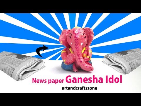 Newspaper Ganesha Idol Making without Glue | Ganesh Murti making At home Newspaper Ganesha Idol Making without Glue | Ganesh Murti making At home
