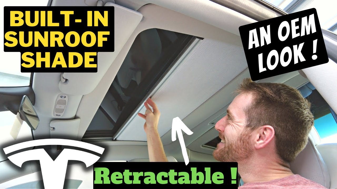 NEW- Tesla Built-In Retractable Sunroof Shade- An OEM Look | Model Y - Model 3 | Install + Review