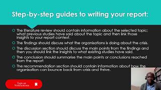 Step by step guides to writing your report