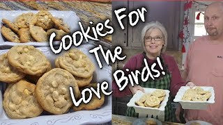 Two Favorite Cookies For The Love Birds ~ Chocolate Chip and White Chocolate Macadamia Nut