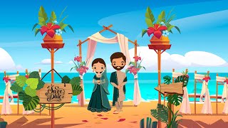 Cartoon Couple Wedding  Invitation Video