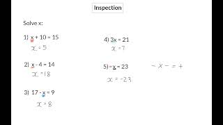 01 Equations using inspection