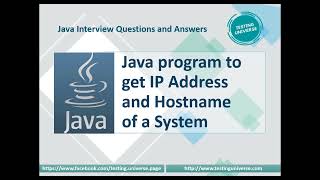 Java program to get IP address and Hostname | How to get IP address and Hostname in Java