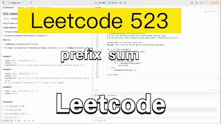 Leetcode -- 523 --Continuous Subarray Sum-- Prefix Sum -- Python