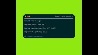 Python PIL - Flip image horizontally