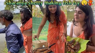 sharanya shetty making fish fry 🤤 | sharanya shetty hot | sharanya shetty fish fry #sharanyshetty