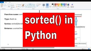 PYTHON TUTORIAL: SORTED FUNCTION IN PYTHON|HOW TO USE SORTED FUNCTION IN PYTHON WITH EXAMPLE
