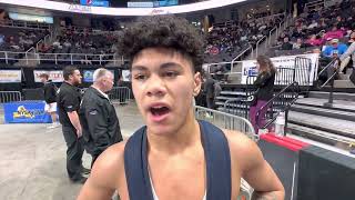 Division 1 Wrestling post match interview with 126lbs state champ Jaden Crumpler of Niagara Falls