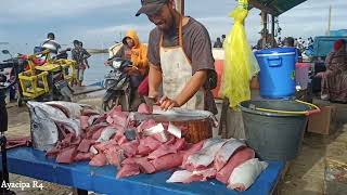 Ketrampilan Abang Fadil Potong Ikan Tuna 12 Kg.