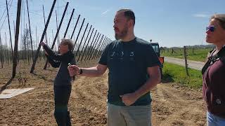 Werner van Obberghen of Brouwerij 3 Fonteinen discusses the Bree-Eik organic hop farm in Lennik.