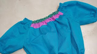 Elastic Neck Blouse Cutting and Stitching/ Trending Blouse Sewing Tricks/ Blouse Making at Home