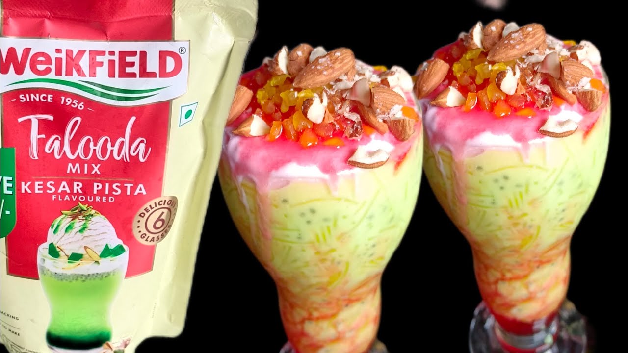 Weikfield Falooda Mix Kesar Pista|| Falooda Kesar Pista Recipe ...