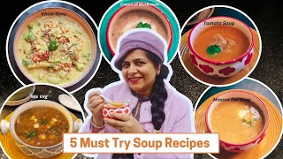 5 must try Soup recipes | #winter special | #khowsuey #creamofmushroom #tomatosoup #agaro