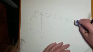 How to Draw a House in 2 point perspective Part 1