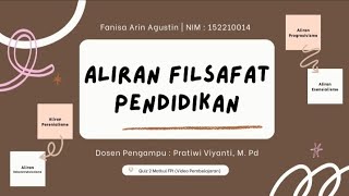 ALIRAN-ALIRAN FILSAFAT PENDIDIKAN