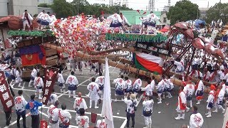 苅田山笠の「突き当て」　福岡県苅田町