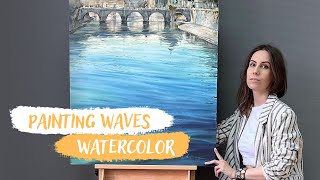 Easy Way to paint WAVES. Watercolor Tutorial