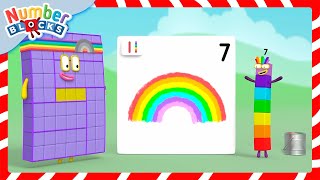 Cores e padrões de números 🌈🎨🎄| Contando para crianças | 12345 | Numberblocks Português Brasil