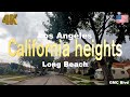 [4K] Los Angeles 🇺🇸, California Heights Long Beach California  USA - Drive