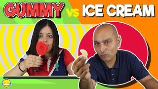 GUMMY FOOD vs ICE CREAM!! Gominolas vs Helados!!