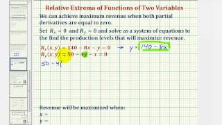 Ex: Determine the Quantity to Maximize Revenue -  Function of Two Variables