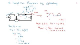 Analisa Perhitungan Penyearah Setengah Gelombang