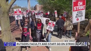 Rutgers faculty go on strike, picket outside classes