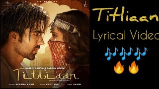 Titliaan Lyrics | Harrdy Sandhu | Sargun Mehta | Afsana Khan | Jaani | Avvy Sra | Arvindr Khaira