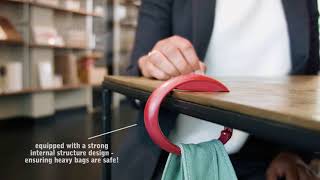 BAG HOOK: Keep your bag handy and secure