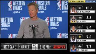 Steve Kerr postgame reaction | Warriors vs Blazers Game 2 | 2019 NBA Playoffs