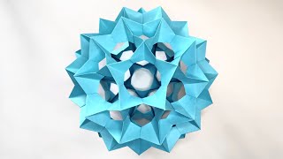 Origami ELECTRA kusudama ( 60 modules ) by David Mitchell | Paper kusudama