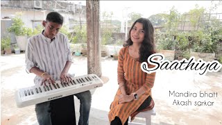 Saathiya- Unplugged || short cover by Mandira bhatt Ft. @akashuniverse.  ||Singham|| Shreya Ghoshal ||