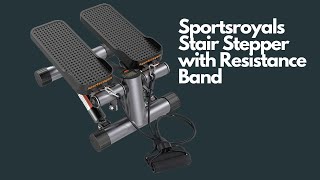 Sportsroyals Stair Stepper with Resistance Band, Mini Stepping Fitness Exercise Home