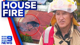 Residents fight to save home engulfed in flames north of Brisbane | 9 News Australia