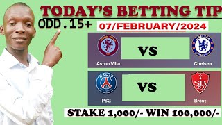 FOOTBALL BETTING TIPS AND PREDICTIONS TODAY'S 07/FEB/2024 #footballbettingtips #footballtoday