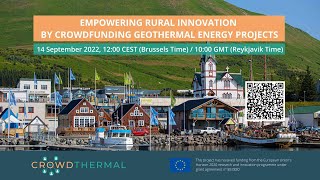 CROWDTHERMAL Webinar: Empowering rural innovation by crowdfunding geothermal energy projects