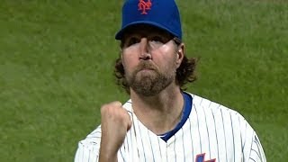 BAL@NYM: Dickey finishes one-hitter with strikeout