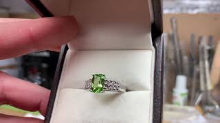 Ronan Campbell 18k White Gold Peridot Diamond Ring