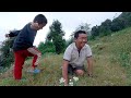 wonderful life in the village || Bhumi & son  herding cows  goats in the jungle || playing with son