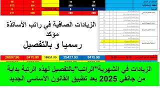 الزيادات الصافية في راتب الأساتذة... مؤكد... رسميا و بالتفصيل