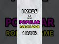 I Made a Roblox Game in 1 HOUR! (FULL VIDEO ON PAGE☝️) #roblox #robloxstudio #robloxdev #scripting