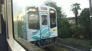 [無事に運用復帰!]天竜浜名湖鉄道TH2000形TH2103編成(キャタライナーラッピング)　普通(ワンマン)掛川行　宮口駅発車