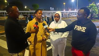 MAIMA KITHUNGO RAHA ACCOMPANIED BY HIS BEAUTIFUL WIFE ESTHER AT JKIA AHEAD OF HIS SAUDI ARABIA SHOW