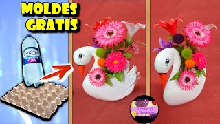 Haz tu propio florero de cisne en falsa cerámica solo con material reciclado (Moldes Gratis) | GdC